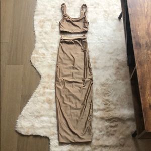 Gold two piece skirt and crop